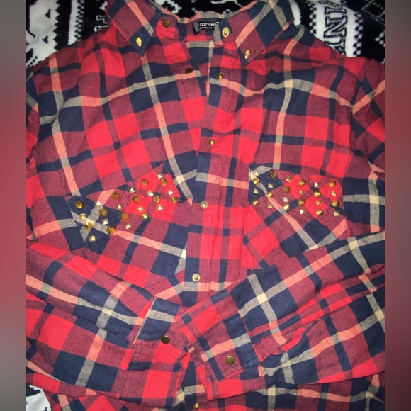 Red Flannel with metal work! - Picture 1 of 3